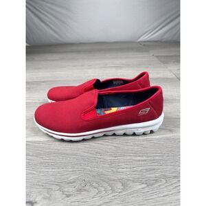 Skechers Slip Ins Go Walk Women's Sneakers 10 Red Hands Free Slip On Shoes